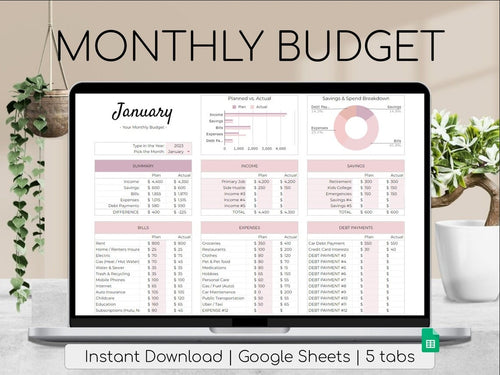 Budgeting Template for Google Sheets (Fully Customizable)